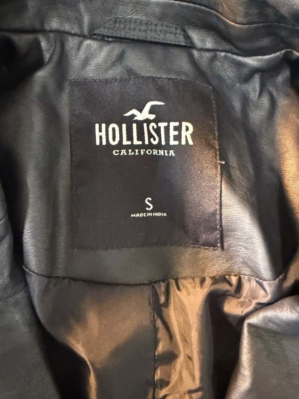 Hollister California Faux Leather Blazer Black - Picture 3 of 5